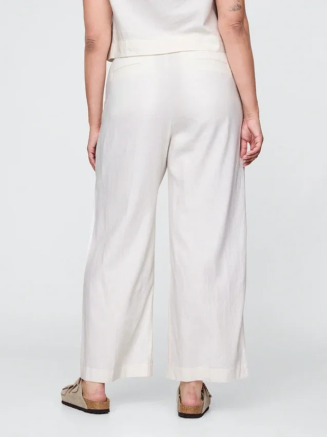Pantalones de mezcla de lino de talle bajo 365