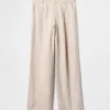 Pantalones de mezcla de lino de talle bajo 365