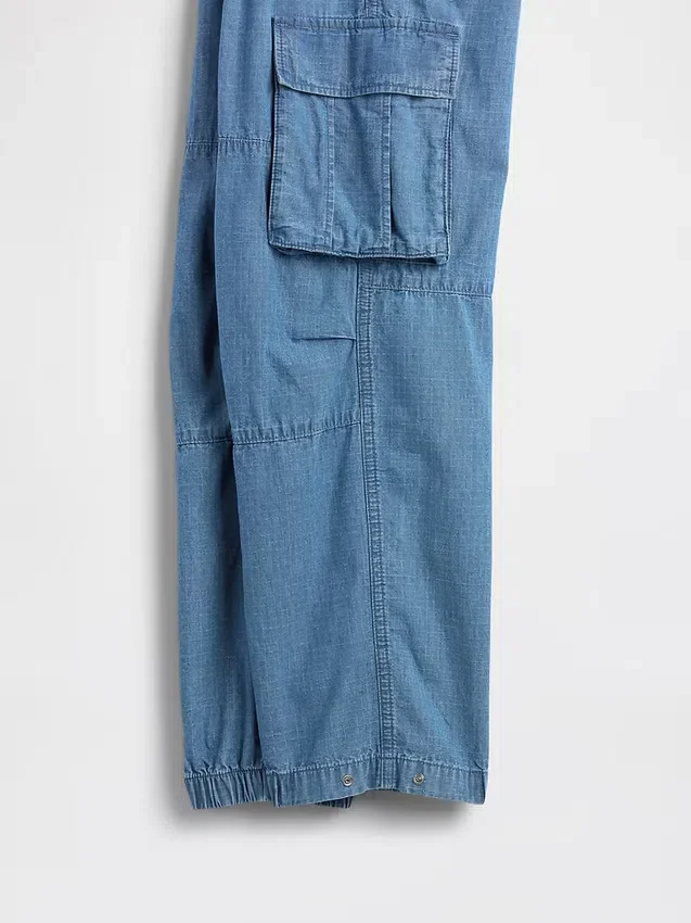 Pantalones de mezclilla holgados tipo cargo para niños