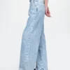 Pantalones de mezclilla plisados ultrasuaves de talle alto 365