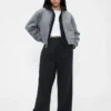 Pantalones de mezclilla plisados ultrasuaves de talle alto 365