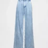 Pantalones de mezclilla plisados ultrasuaves de talle alto 365