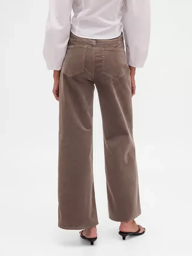 Pantalones de pana de tiro alto y pierna ancha