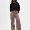 Pantalones de pana de tiro alto y pierna ancha