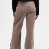Pantalones de pana de tiro alto y pierna ancha