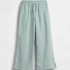 Pantalones de pierna ancha de gasa de algodón para niños
