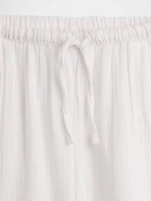 Pantalones de pierna ancha de gasa de algodón para niños