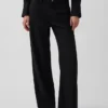 Pantalones de pierna ancha de mezcla de lino y algodón