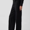 Pantalones de pierna ancha de mezcla de lino y algodón