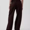 Pantalones de pierna ancha de mezcla de lino y algodón