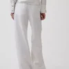 Pantalones de pierna ancha de mezcla de lino y algodón