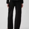 Pantalones de pierna ancha de mezcla de lino y algodón