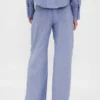 Pantalones de pierna ancha de mezcla de lino y algodón