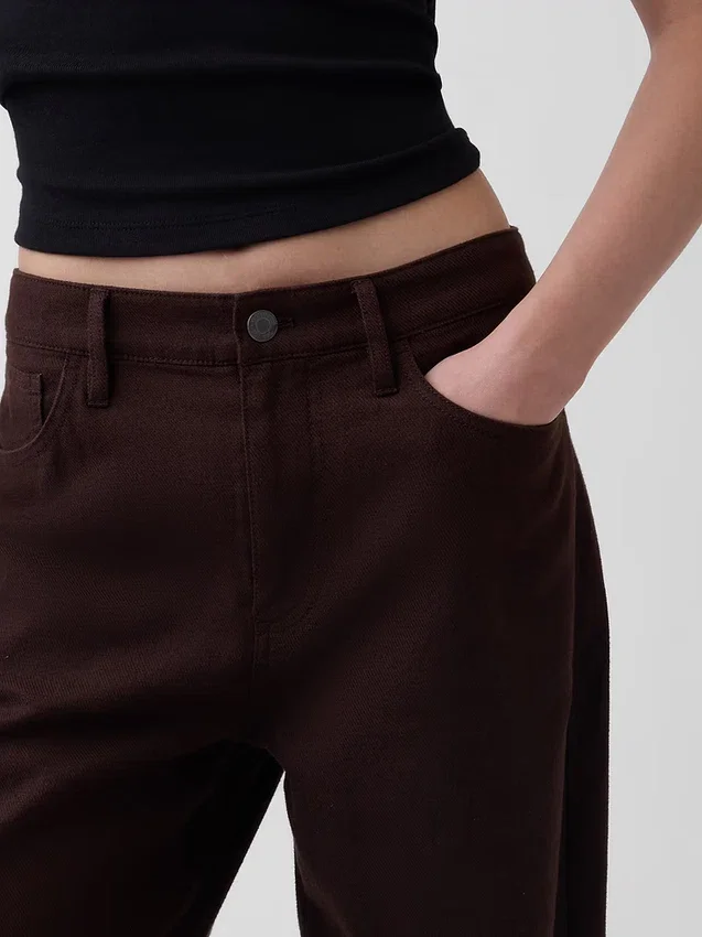 Pantalones de pierna ancha de mezcla de lino y algodón