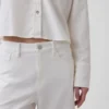 Pantalones de pierna ancha de mezcla de lino y algodón