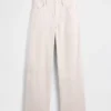 Pantalones de pierna ancha de mezcla de lino y algodón