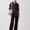 Pantalones de pierna ancha de mezcla de lino y algodón