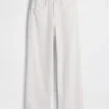 Pantalones de pierna ancha de mezcla de lino y algodón