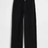Pantalones de pierna ancha de mezcla de lino y algodón