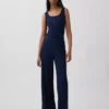 Pantalones de pijama de pierna ancha con costuras en mini