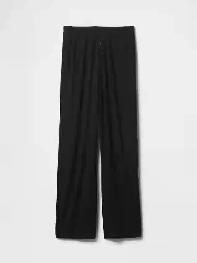 Pantalones de pijama de pierna ancha con costuras en mini