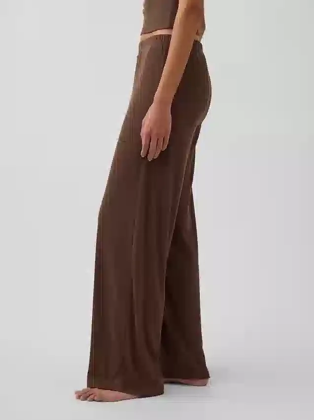 Pantalones de pijama de pierna ancha con costuras en mini