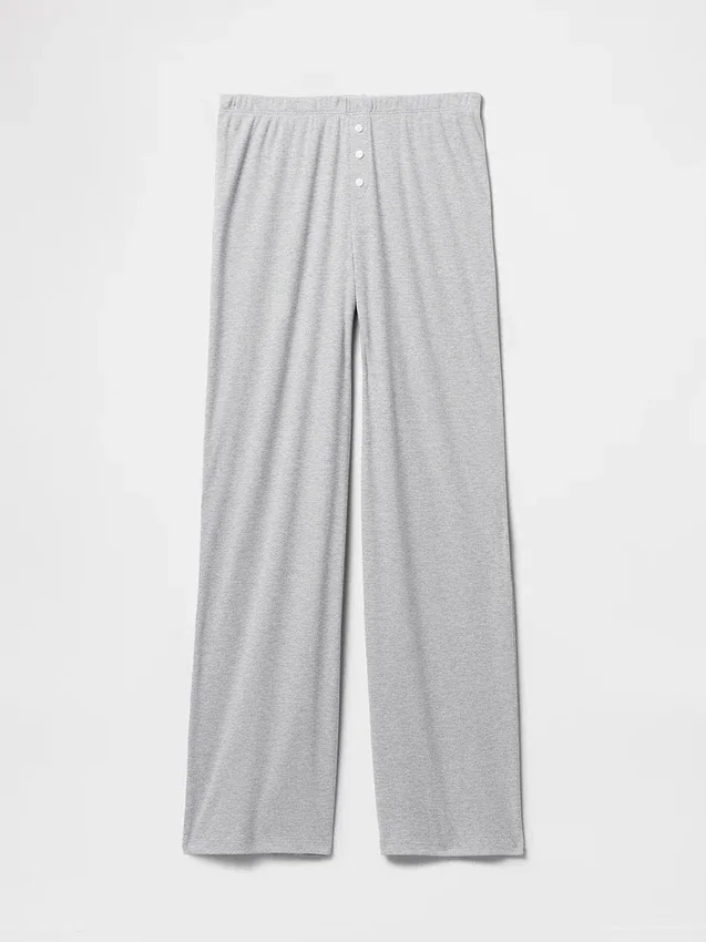 Pantalones de pijama de pierna ancha con costuras en mini