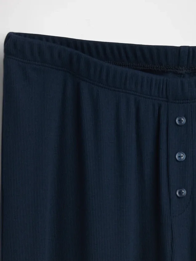 Pantalones de pijama de pierna ancha con costuras en mini