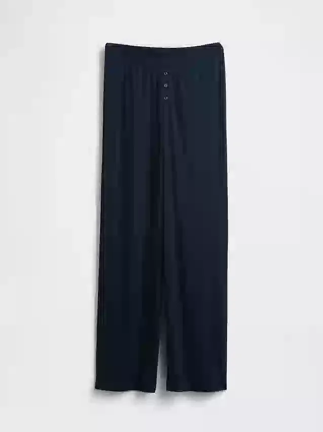 Pantalones de pijama de pierna ancha con costuras en mini