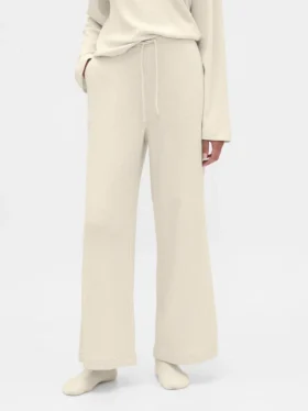 Pantalones de pijama de pierna ancha con tejido tipo waffle