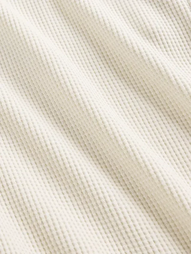 Pantalones de pijama de pierna ancha con tejido tipo waffle
