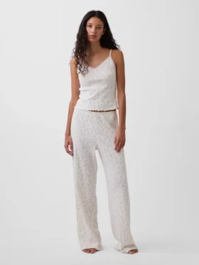 Pantalones de pijama de punto pointelle