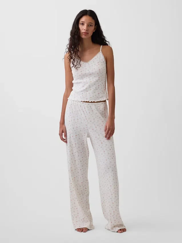 Pantalones de pijama de punto pointelle