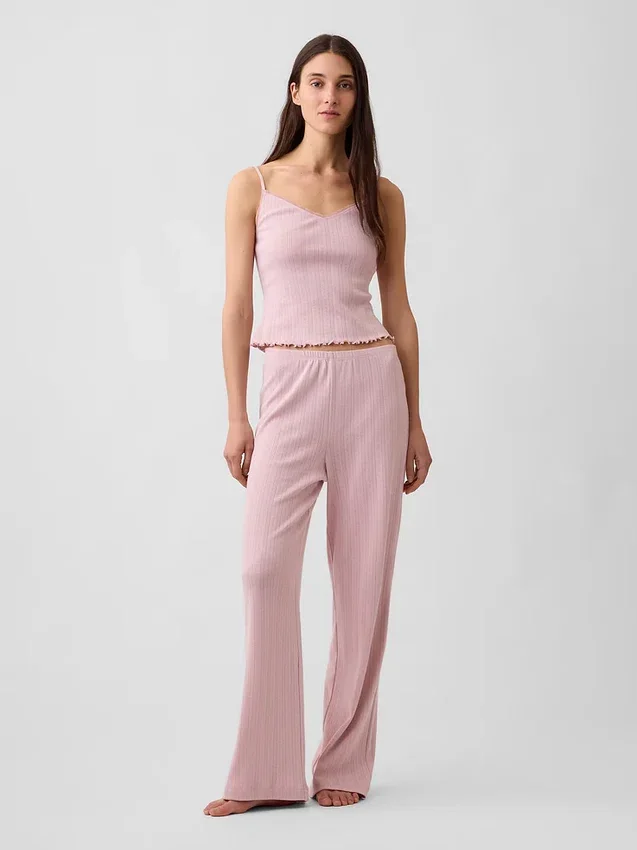 Pantalones de pijama de punto pointelle