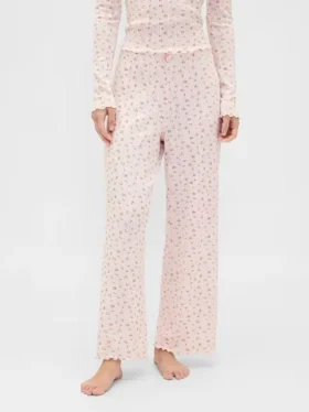 Pantalones de pijama de punto pointelle