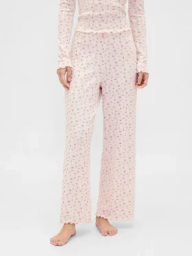 Pantalones de pijama de punto pointelle