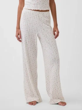 Pantalones de pijama de punto pointelle