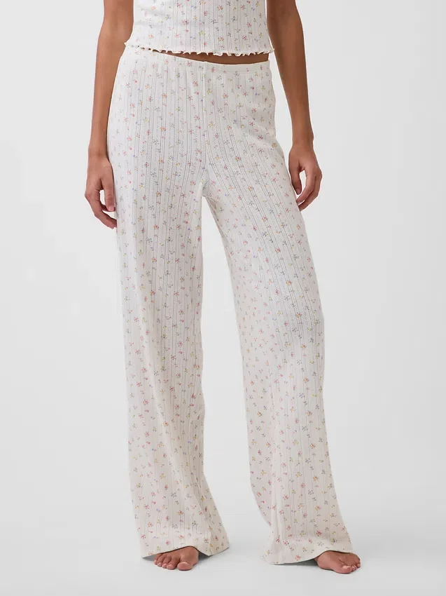 Pantalones de pijama de punto pointelle