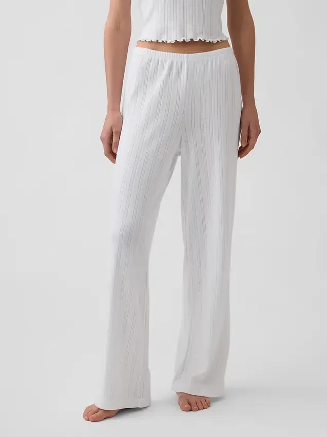 Pantalones de pijama de punto pointelle