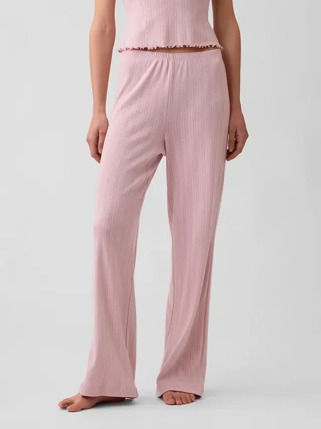 Pantalones de pijama de punto pointelle