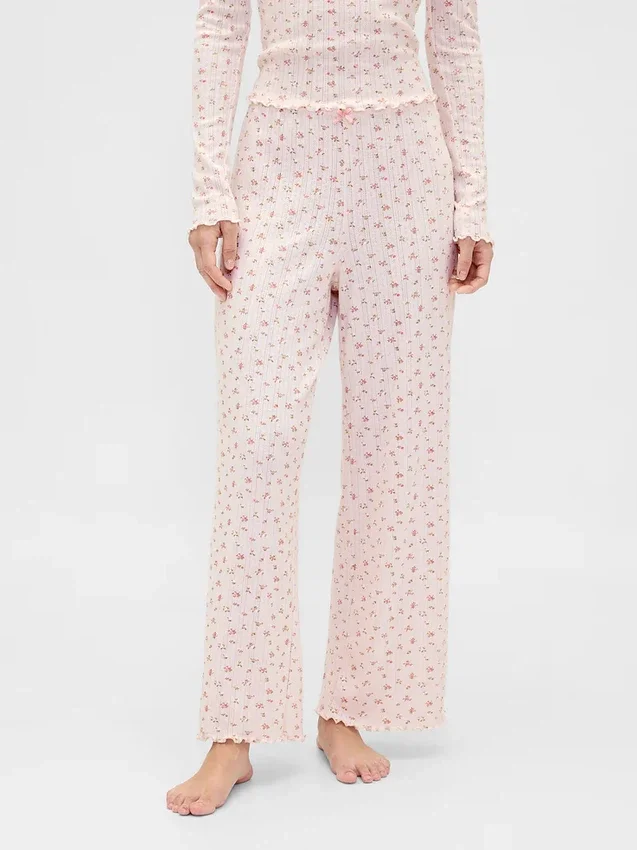 Pantalones de pijama de punto pointelle