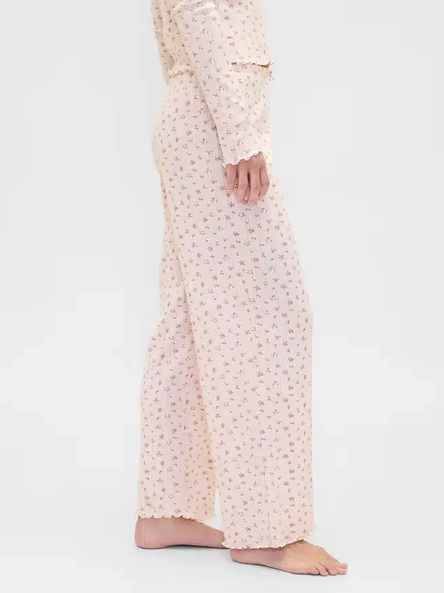 Pantalones de pijama de punto pointelle
