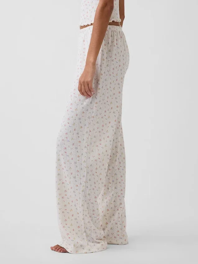 Pantalones de pijama de punto pointelle