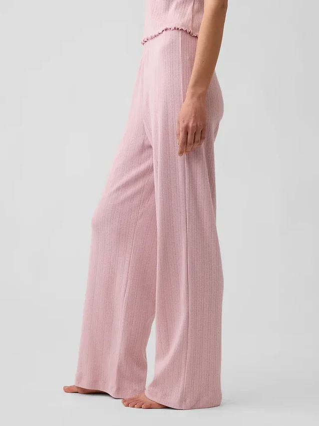 Pantalones de pijama de punto pointelle