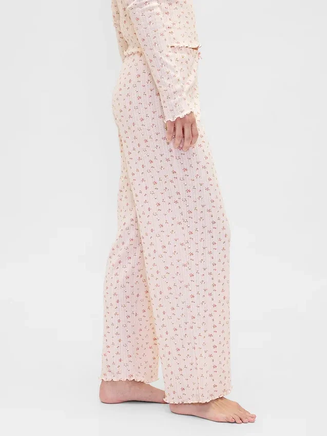 Pantalones de pijama de punto pointelle