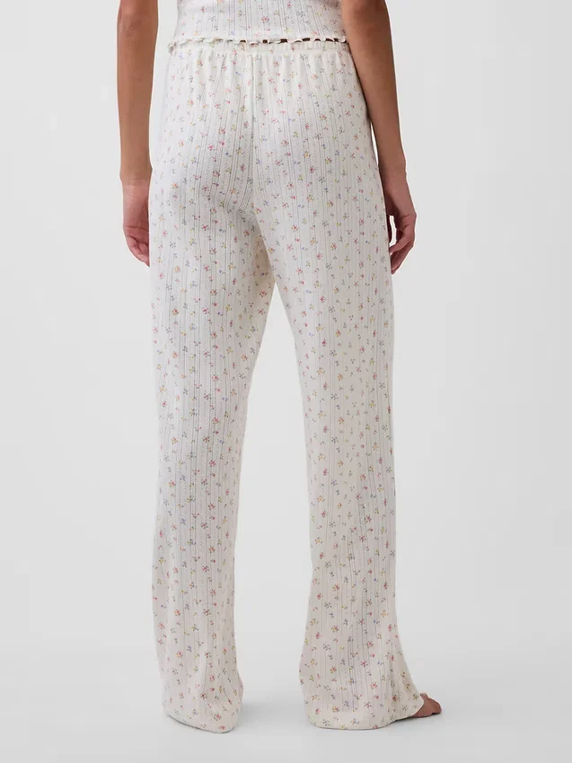 Pantalones de pijama de punto pointelle