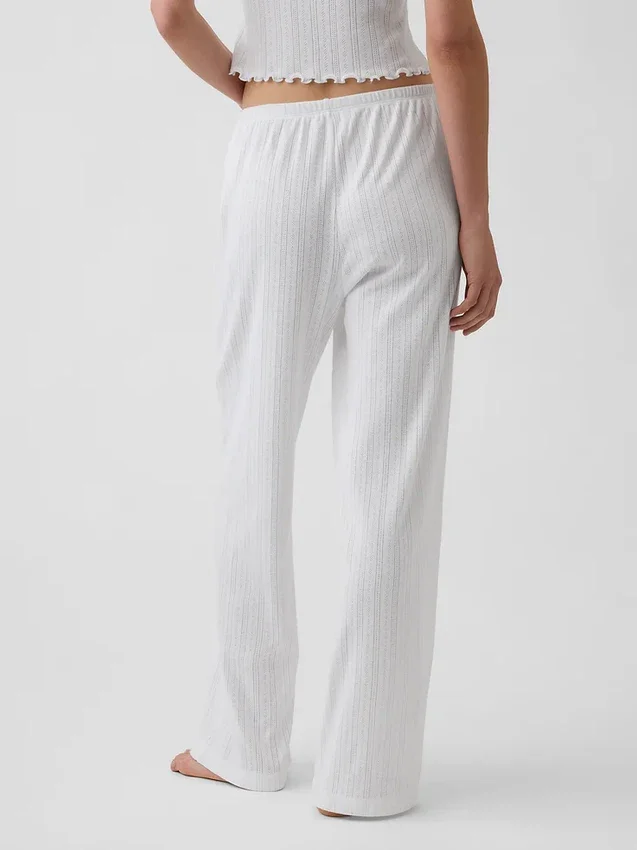 Pantalones de pijama de punto pointelle