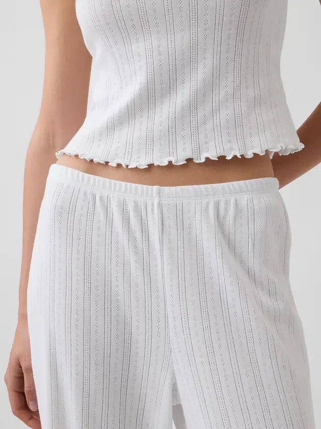 Pantalones de pijama de punto pointelle