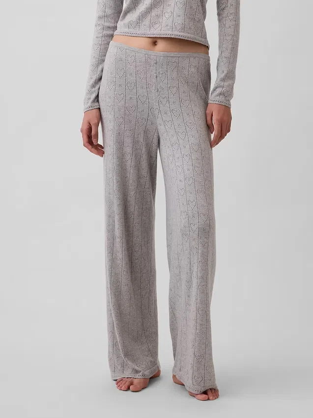 Pantalones de pijama ligeros CashSoft con diseño de corazones en punto Pointelle