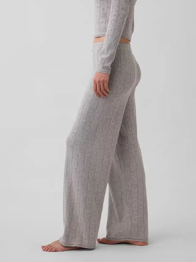 Pantalones de pijama ligeros CashSoft con diseño de corazones en punto Pointelle